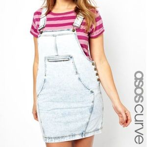 Acid Wash Denim Overall Dress